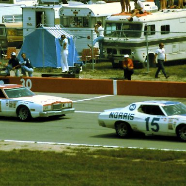 #15 Buddy Baker #21 David Pearson 1976 Champion Spark Plug 400  @ Michigan