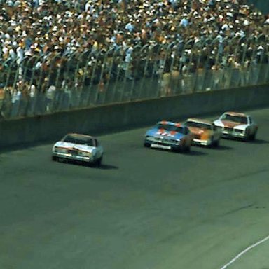 #21 David Pearson #43 Richard Petty #11 Cale Yarbough #2 Bobby Allison 1976 Champion Spark Plug 400 @ Michigan