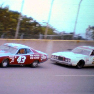 #43  Richard Petty  #21 David Pearson   1974 Motor State 400 @ Michigan