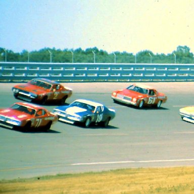 USAC #71 Bobby Unser #28 A J Foyt #19  Ron Keselowski #2 Ramo Stott #75 Butch Hartman #61 Terry Ryan 1974 Twin 200 @ Michigan