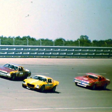 USAC #35 Bob Schippers #77 Lefty Robinson #15 John Banks #29  Larry Cope 1974 Twin 200 @ Michigan