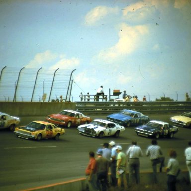 USAC #28 Gordon Johncock #2 Rodger McCluskey #21 Jack Bowser #16 Bobby Unser #19 Ron Keselowski #14  Ramo Stott  #5 Dick Simon  #9 Don White  1973 Twin 200 @ Michigan