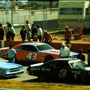 #3 Richard Childress #43 Richard Petty #27 Sam Sommers 1977 Champion Spark Plug 400 @ Michigan