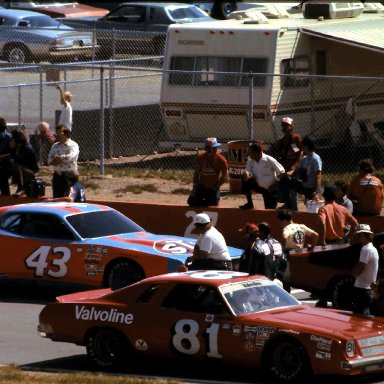 #8 Ed Negre #81 Terry Ryan #43 Richard Petty #75 Butch Hartman 1977 Champion Spark Plug 400 @ Michigan