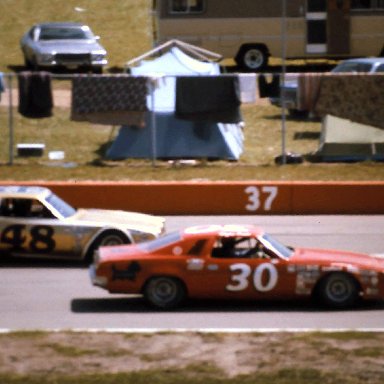 #30 Tighe Scott #48 James Hylton 1977 Champion Spark Plug 400 @ Michigan