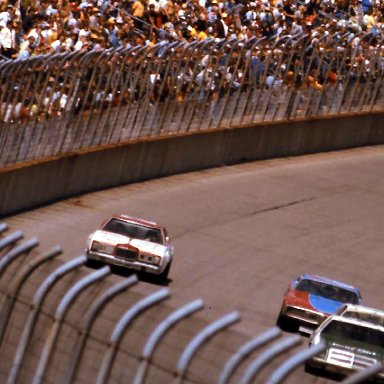 #68 Janet Guthrie #88 Darrell Waltrip #21 David pearson #43 Richard Petty white flag 1977 Champion Spark Plug 400 @ Michigan