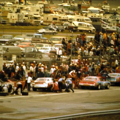 #43 Richard Petty #42 Kyle Petty #44 Terry Labonte #28 Buddy Baker 1980 Gabriel 400 @ Michigan