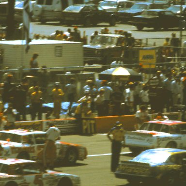 #11 Darrell Waltrip #28 Cale Yarborough #15 Ricky Rudd  #5 Geoff Bodine 1984 Champion Spark Plug 400 @ Michigan