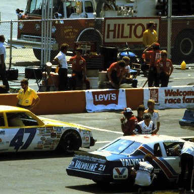 #47 Ron Bouchard #21 Buddy Baker 1984 Champion Spark Plug 400 @ Michigan