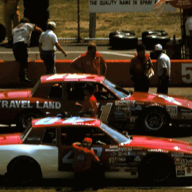 #41 Ronnie Thomas #48 Trevor Boys 1984 Champion Spark Plug 400 @ Michigan