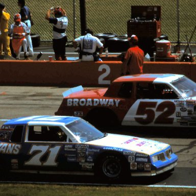 #52 Jimmy Means #71 Mike Alexander 1984 Champion Spark Plug 400 @ Michigan