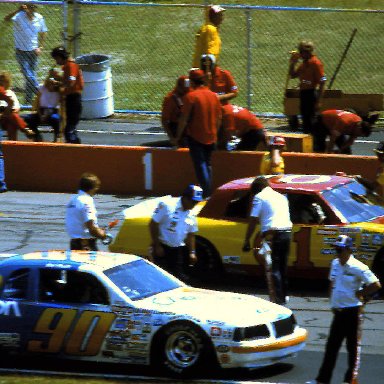 #01 Doug Heveron #90 Richard Brooks 1984 Champion Spark Plug 400 @ Michigan