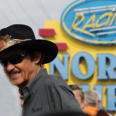 Richard Petty at the North Turn SIgn