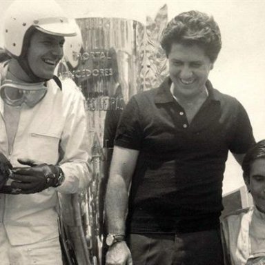 E.Celidonio and C. Christofaro - 1966 Mil Milhas Brasileiras Podium - Emerson 'Emmo' Fittipldi crying