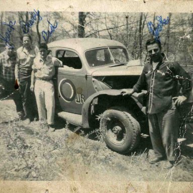 Dad and his pit crew with the 0 Jr