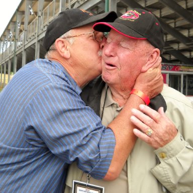 Billy greeting Marvin Panch