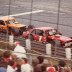 Geoff Bodine #1 was in 1st followed by Richie Evans #61 STAFFORD 77