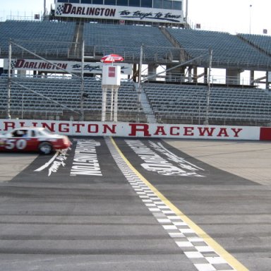 MARION COX THUNDERBIRD AT DARLINGTON START /FINISH LINE