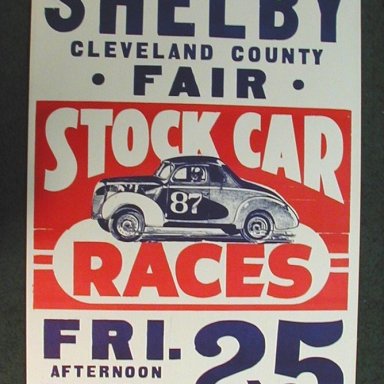 Shelby Clevland County Fair stock car poster