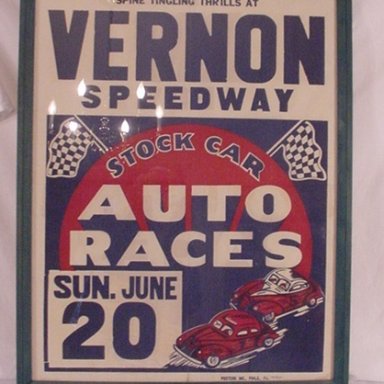 stock car poster Vernon Speedway