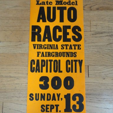 stock car poster Virginia state Fairgrounds