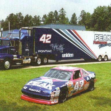 Kyle Petty #42 1989 Pontiac Grand Prix and Hauler