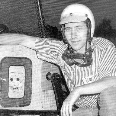 Johnny Logan with the Dick Hambleton car