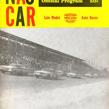 1960 Nascar Program for Occoneechee Speedway