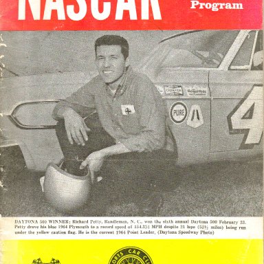 1964 Nascar Program for Watkins Glen, NY