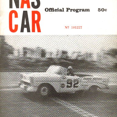 1956 Nascar Convertible Series Program for Occoneechee Speedway