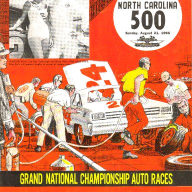 1966 Nascar Program for Western NC 500 at Asheville-Weaverville Speedway