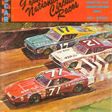 1971 Generic Nascar Program, Was sold at Modified Race at Bowman Gray