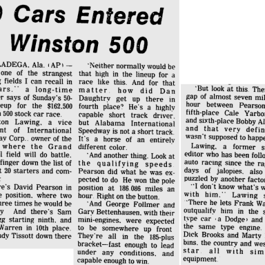 1974 Winston 500 entries
