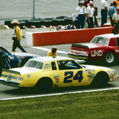 #12 Tim Richmond #24 Cecil Gordon #70  J.D. McDuffie 1981 Champion Spark Plug 400 @ Michigan International Speedway