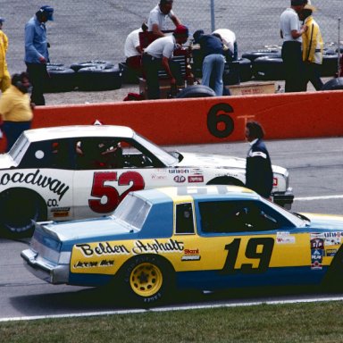 #19 Dick May #52 Jimmy Means 1981 Champion Spark Plug 400 @ Michigan International Speedway