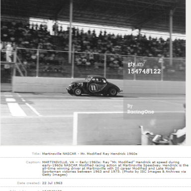 1st of 20 Martinsville Wins for Mr. Modified - 1963