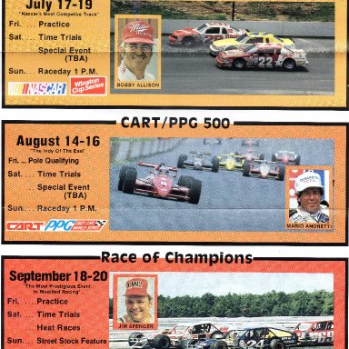 Pocono Raceway 1987 race info and ticket form part 2