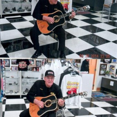 Harlow Playing the Guitar Ralph Stanley gave Woodbrothers