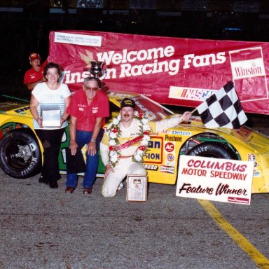 Feature Win (#186), John Nuckles Memorial 100 Lap, Columbus Motor Speedway, Aug, 6, 1989
