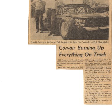 Corvair Burning up Track