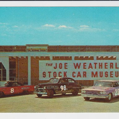 THE JOE WEATHERLY STOCK CAR MUSEUM, DARLINGTON, SC POST CARD