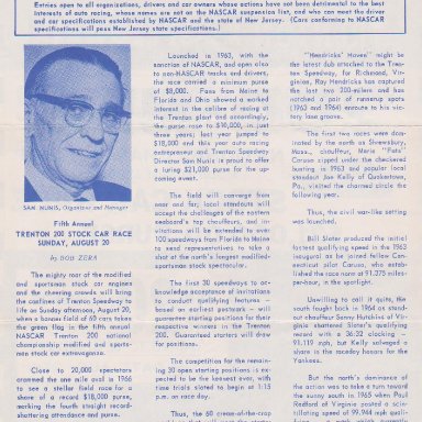 TS02 TRENTON  N..J. SPEEDWAY, FIFTH ANNUAL,TRENTON 200 STOCK CAR RACE,SUNDAY,AUGUST 20,1967 PAGE 2 OF 4 PAGE FOLD UP BROCHURE