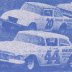 TS04A2  #44 AL TASNADY FORD, #20 KEN RUSH  TARHEEL SPEEDWAY SPONSOR CHEVY,  1964 200 Mile Modified-Sportsman race at Daytona. PHOTO