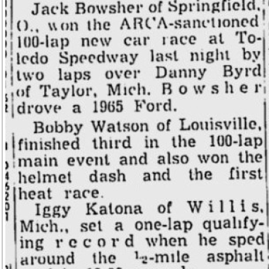 May 23, 1965 Toledo Speedway