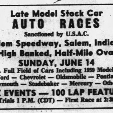June 14, 1959 Salem Speedway
