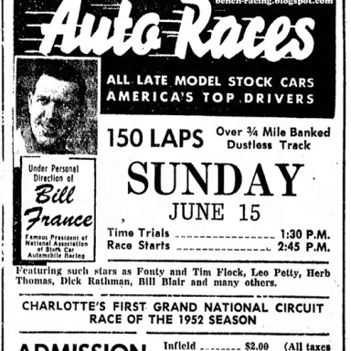 June 15, 1952 Charlotte Speedway