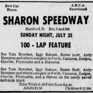 July 25, 1971 Sharon Speedway
