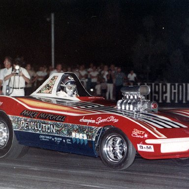 Mike the hippie Mitchell vette funny car at ocir