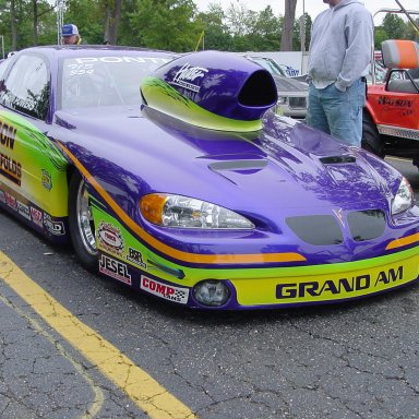 John Powers Pontiac Pro Stock in staging