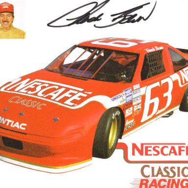 1990 BGN Champion #63 Chuck Bown Nescafe Pontiac